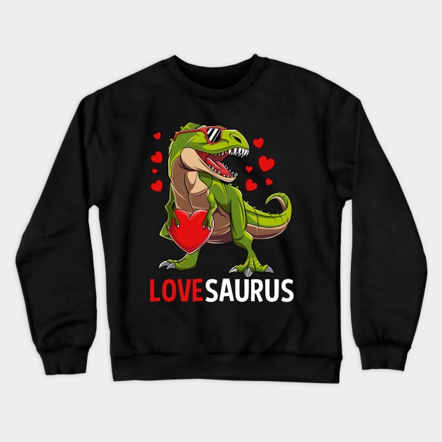 Dinosaur T Rex Lovesaurus Happy Valentines Day Gift Crewneck Sweatshirt by HCMGift